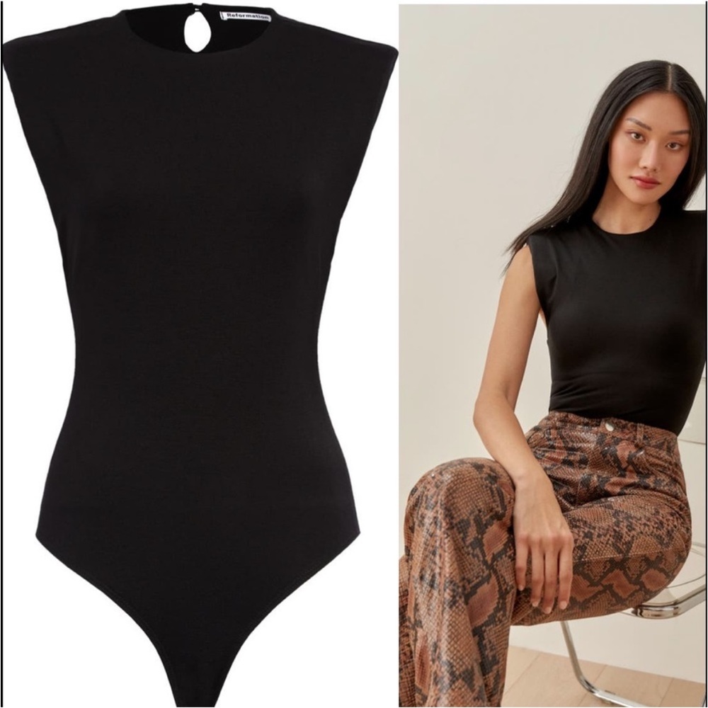 Reformation Citta Bodysuit Black Small